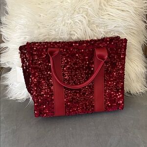 New Red Sequin Tote Bag Y2K Style